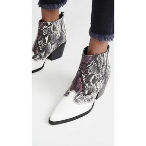 SAM EDELMAN Women's size 9.5 Winona Berry Multi Exotic Snake Print Ankle Booties